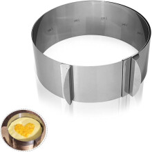 Tortendekoration aus Edelstahl, einziehbarer Tortenring aus lebensmittelechtem Material, antihaftbeschichtet, hitzebeständig, spülmaschinenfest,