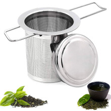 Tee-Ei, Metall-Tassensieb mit kunstvoller Perforation, faltbarer Filter für Tassen/Teekannen, Edelstahl-Sieb mit langem Griff, hitzebeständig