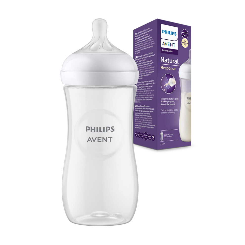 Philips Natural Response Baby Bottle - 330Ml Baby Milk Bottle, Bpa Free For Babies 1 Month+ (Model Scy906/01) Avent