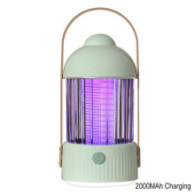 (2000MAh Charging, Green) 3 in 1 Mosquitoes Killer Lamp with Handle Chargeable No Radiation Repellent Lamp for Summer Trip Camping
