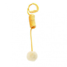 (Yellow) Suction Cup Spring Plush Ball Cat Toy Flexible Elastic Cat Interactive Toy with Bell
