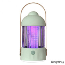 (Straight Plug, Green) 3 in 1 Mosquitoes Killer Lamp with Handle Chargeable No Radiation Repellent Lamp for Summer Trip Camping