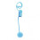 (Blue) Suction Cup Spring Plush Ball Cat Toy Flexible Elastic Cat Interactive Toy with Bell 1