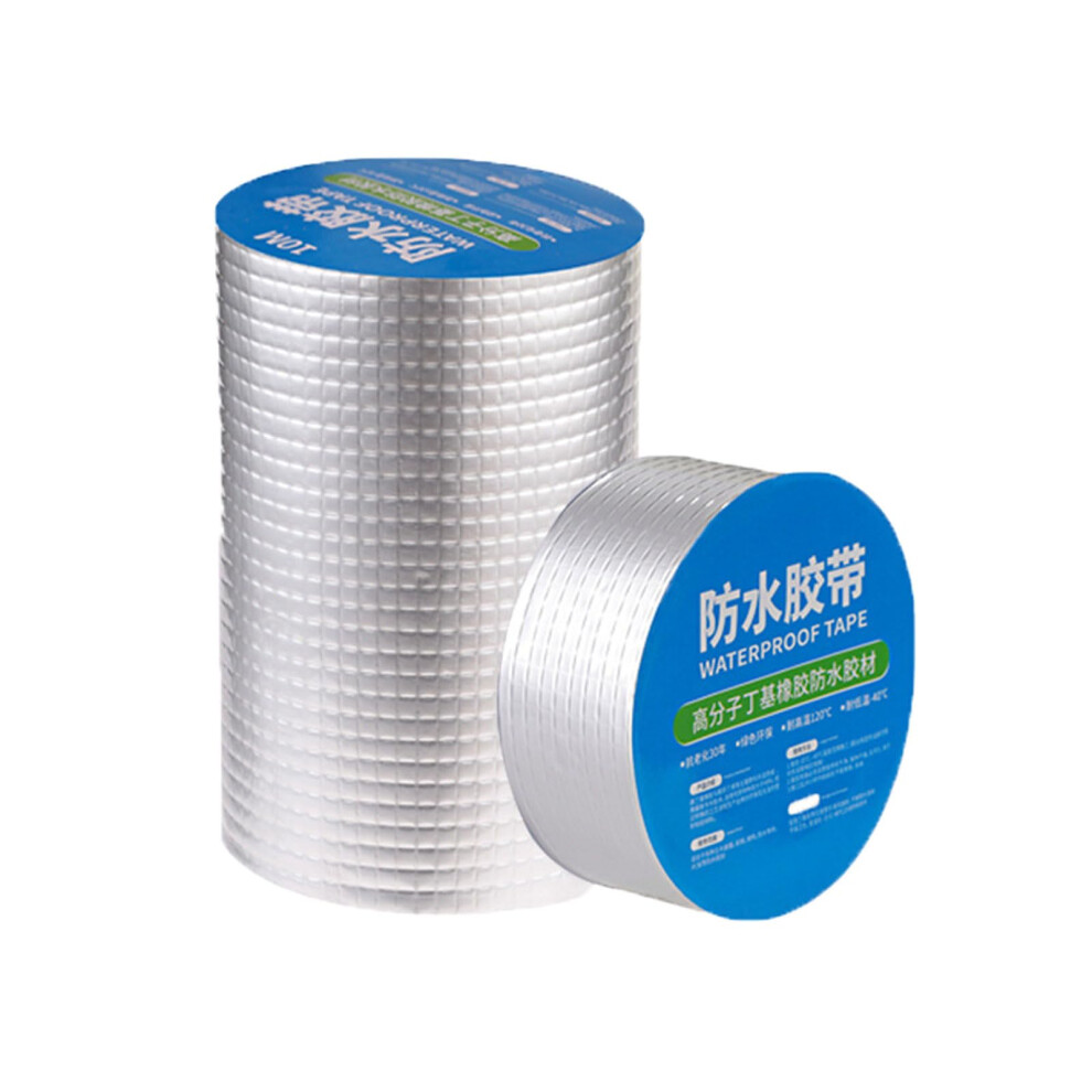 Butyl Tape Waterproof Butyl Rubber Foil Tape For Roof Rv Windows Boats Pipe Sealing 5M X 20Cm X 1.5Mm Silver 9323874146751