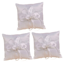 Wedding Ring Bearer Pillow ThreePiece Lace Ring Pillow Ribbon Set For Ceremony Elegant Decor