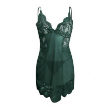 (M, Green) Women\'s Sexy Lingerie Spaghetti Strap Nightgown Solid Babydoll Chemise for Sex Naughty Play