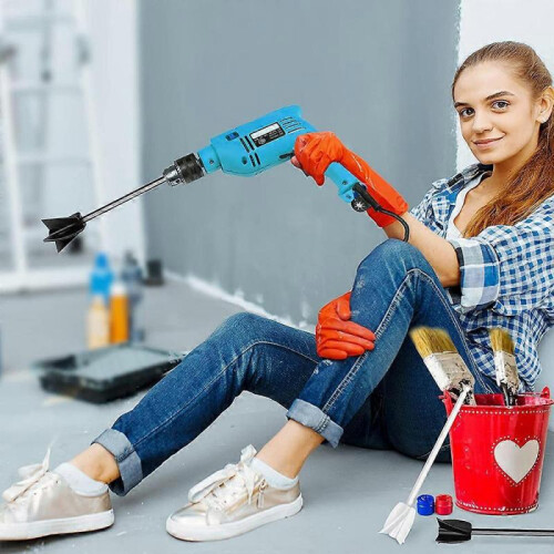 (Black) Epoxy Mixer Attachment Drill Mixer Accessories to Mix Epoxy Paint 1