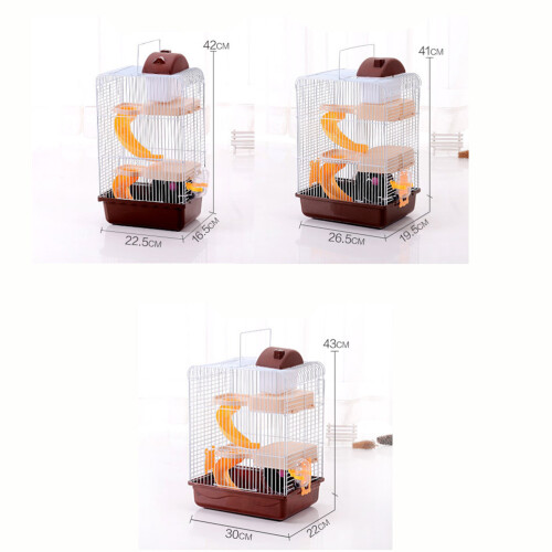 three layer hamster cage portable for small pets chinchilla coffee 1