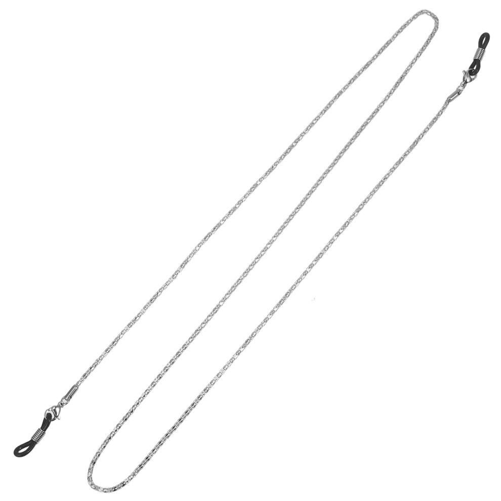 Ohphcall Stainless Steel Eyeglass Chain Holder Silver Non-Slip Snake Design