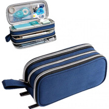 (Royalblue) Large Capacity Pencil Case Zipper Stationary Bag Durable Pencil Bag Pouch Box Organizer Cases for Students School Supplies