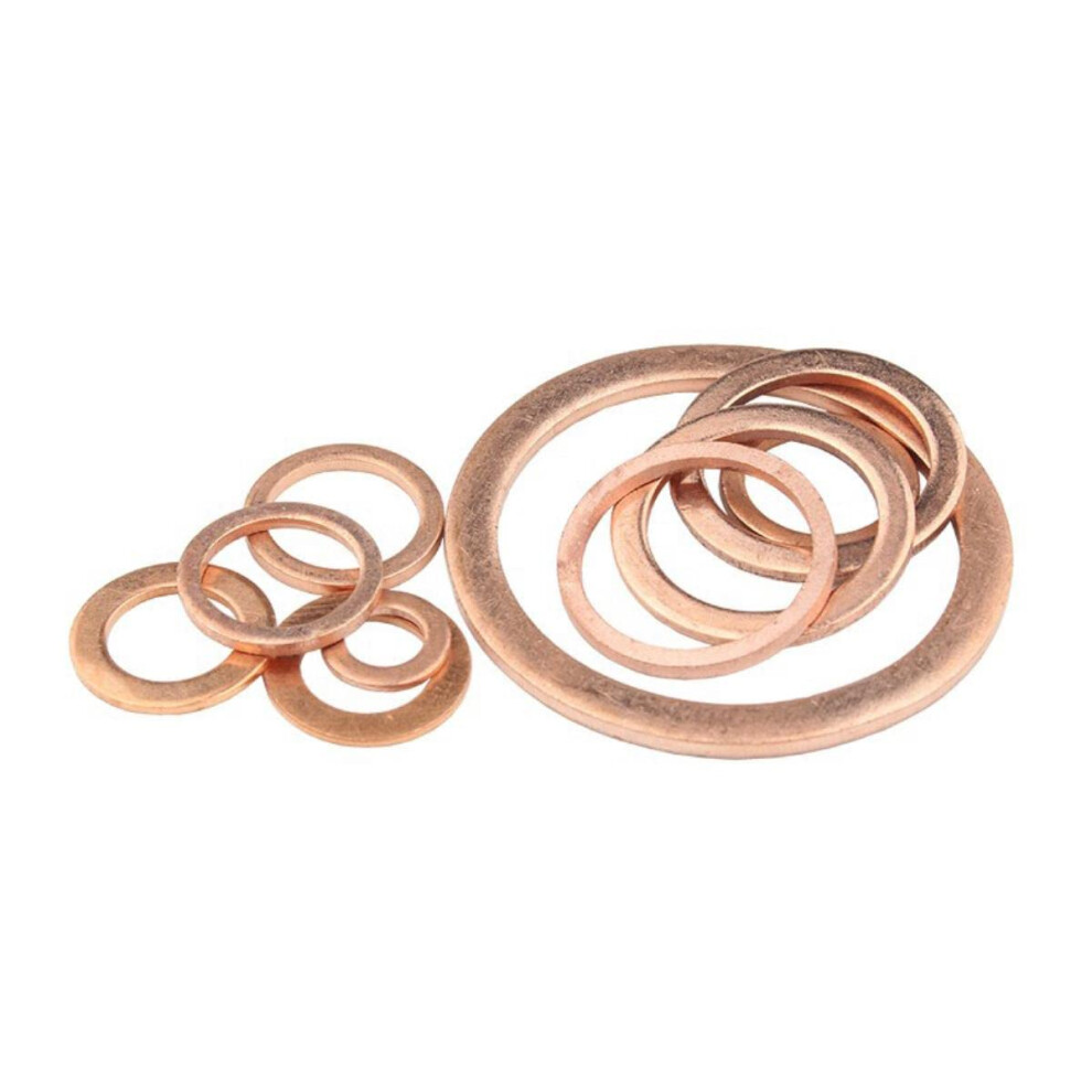 Copper Flat Washer M22 Inner Diameter 22Mm Outer Diameter 34Mm Thickness 1Mm Red Copper T3 Sealing Ring 10 Pcs 9323874147314