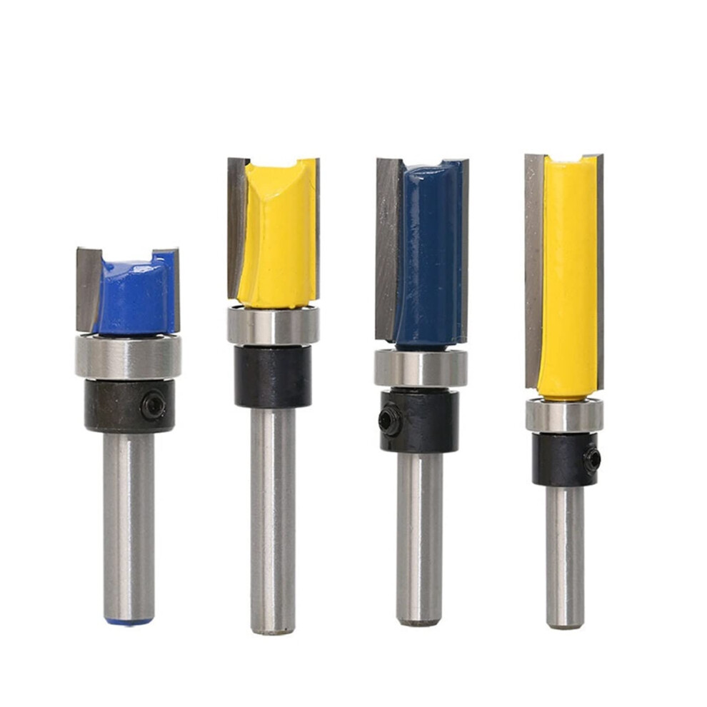 Flush Trim Router Bits 4Piece Set, 1/4Inch Shank, Pattern Template, Woodworking Straight Bits 9105992344710