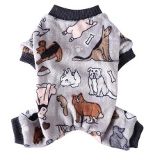 (L, Gray) Pet Pajamas for Dogs Soft Clothes Pet Dog Pajamas Jumpsuit Stretchy Doggie Puppy Clothes Outift