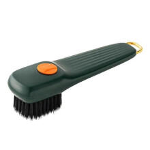 (Atrovirens) Press Automatic-filling Shoe Brush Multipurpose Soft Bristles Shoe Cleaning Brush for Sport Shoes
