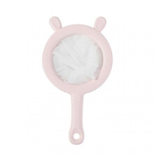 (Pink) Mesh Sieve Strainer Filter Spoon Hanging Hole Space Saving Filter Spoon for Milk Coffee Yogurt Juice