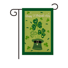 Bandeira de jardim para o Dia de São Patrício, fácil de usar, com material semelhante à juta, imagem vibrante e nítida de 30 x 45 cm, bandeira