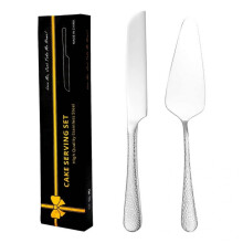 Set elegant pentru servire tort cu lame zimțate, rezistent la rugină, rezistent la coroziune, din oțel inoxidabil de calitate alimentară, panou