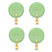 (Four Pack, Grass Green) Entryway Decorative Key Hooks Heavy Duty Coats Clothes Hook for Front Door Kitchen Hallway
