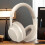 Wireless Computer Headset OverEar NoiseCanceling Surround Sound StudioQuality Audio PC Compatible White 2