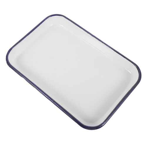 Enamel Baking Sheet Pan - White Ceramic Nonstick Rectangular Tray 2