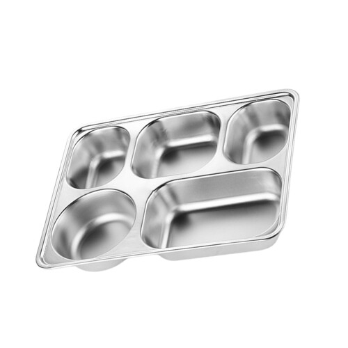 Stainless Steel Compartment Dinner Plate for Adults-Style B