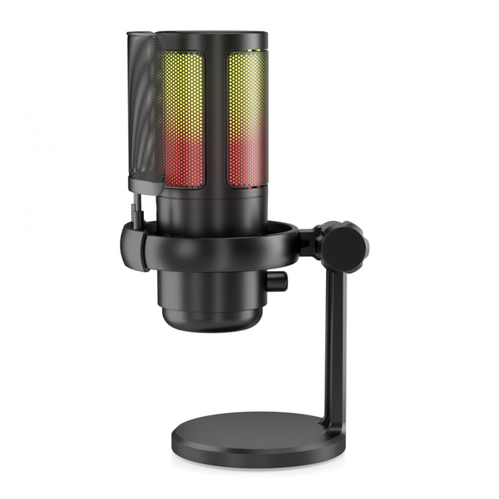 Usb Microphone Rgb Microphone Only Condenser Microphone Plug And Play For Pc Noise Cancelling Live Recording 9339159413289