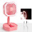 (Pink) Folding Desk Light Fan Mini Hand-held Cooler Cooling USB Rechargeable Fan 1