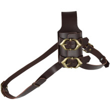 Medieval Shoulder Strap Holder PU Leather Back Belt Scabbard Knight Retro Style For Cosplay Brown