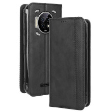 (Black, Style A Oukitel WP19) For Oukitel Wp19 Retro Texture Magnetic Absorption Case Mosaic Wallet Stand Protective Cover