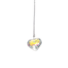 Corrente de puxar luminosa para ventilador de teto, extensão decorativa de cristal com prisma colorido em forma de gota para um efeito arco-íris