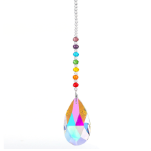 Rainbow Creator K9Crystal Glass, průhledné visící krystaly z javorového listu, barevné čakrové korálky, přívěsek na zahradní projekt,