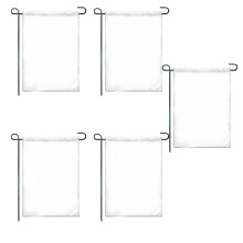 Bandeiras de jardim sublimadas, decoração externa com poliéster 300D resistente às intempéries, dupla face, trama de 3 camadas, conjunto de 5