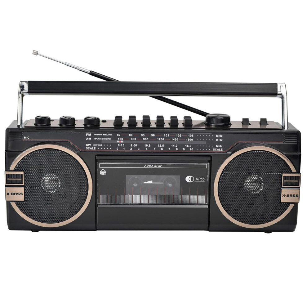 Retro Cd Player Boombox Cassette Player With Am/Fm Radio Bluetooth Cassette Recorder Volume Adjustment Knobs For Travel 9323874150987