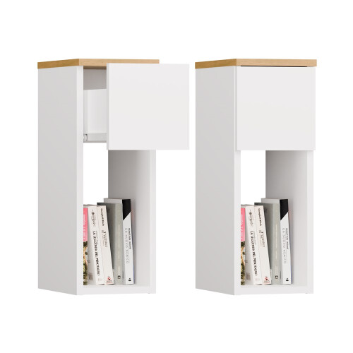 GALAX 20/1S WHITE/ARTISAN BEDSIDE TABLE