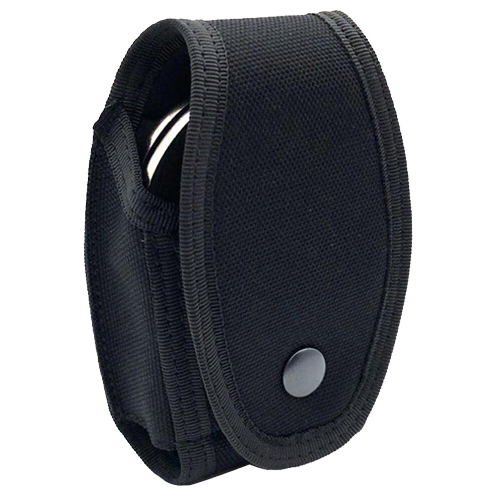 Black Handcuff Pouch Duty Belt Hidden Snap Holster For Chain Or Hinge Cuffs Nylon Cuff Holder