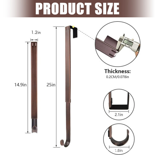Crochet de porte rétractable en acier inoxydable, cintre robuste 2
