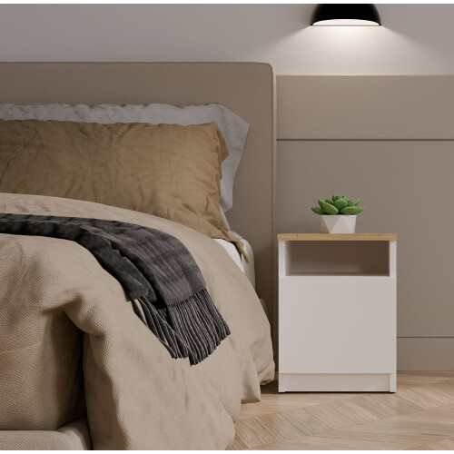 GALAX 30/1D WHITE/ARTISAN BEDSIDE TABLE 1