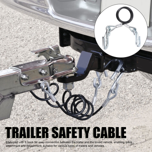 RV Towing Tether 3500lbs Capacity 27.6in Max Length Spring Rope with S Hooks 2