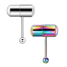 2er-Pack vibrierende Zungenpiercings aus Edelstahl für Damen und Herren, batteriebetriebener Schmuck für Zungenpiercings
