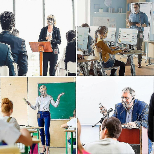 Draagbare stemversterker voor leraren, microfoonheadset, oplaadbare luidspreker voor training, tou 2025 1