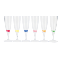 6 bicchieri da champagne e vino a LED, attivati da liquidi d'acqua, con luci lampeggianti