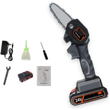 Electric Chainsaw 4Inch Mini Portable Cordless For Home Use Rechargeable Battery Wood Cutting Garden Lawn