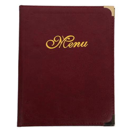 A4 Menu Holder Dark Red Book for Restaurant Dining 1Pack 1