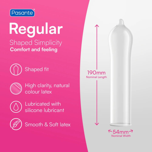Pasante 36 x Pasante Regular Condoms Bag | Comfort Feeling | Nominal 54mm Width 1
