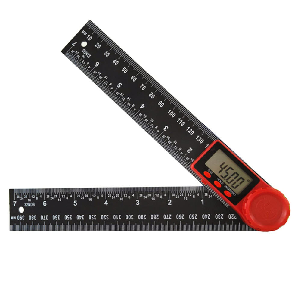 2In1 Digital Protractor Scale Ruler 0200Mm Range, Plastic Body, Black Color, Electronic Measuring Instrument 9323874153223