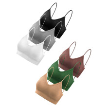 6 sutiãs femininos com enchimento, decote v,