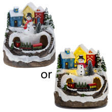 Christmas Village House Table Figurine Resin Statue-snowman