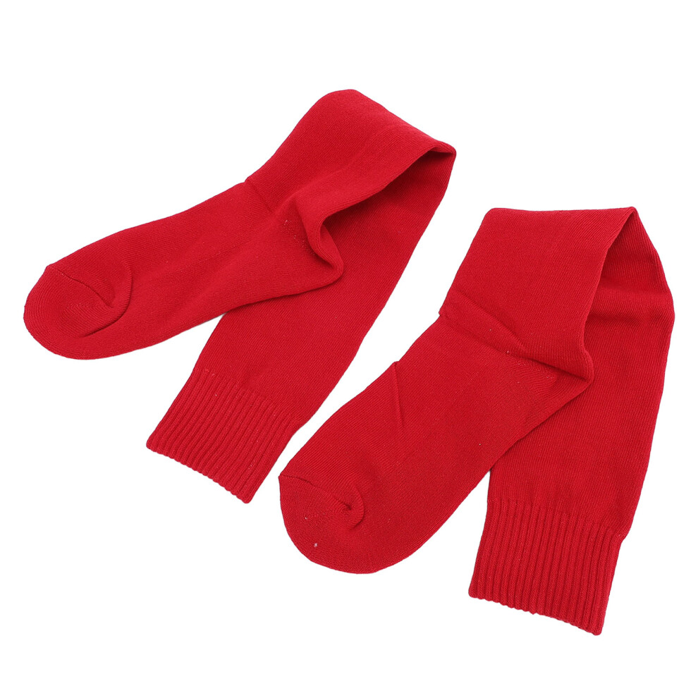 Thickened Cotton Fencing Socks, Breathable, Stretchy, Red, M 8451363692890