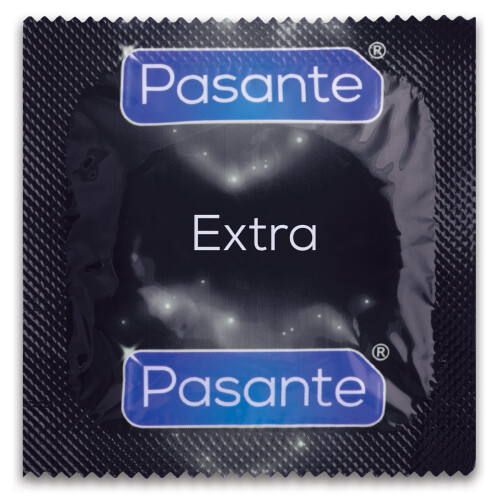 Pasante 36 x Pasante Extra Condoms Bag | 52mm Width Extra Thick Extra Lube 2