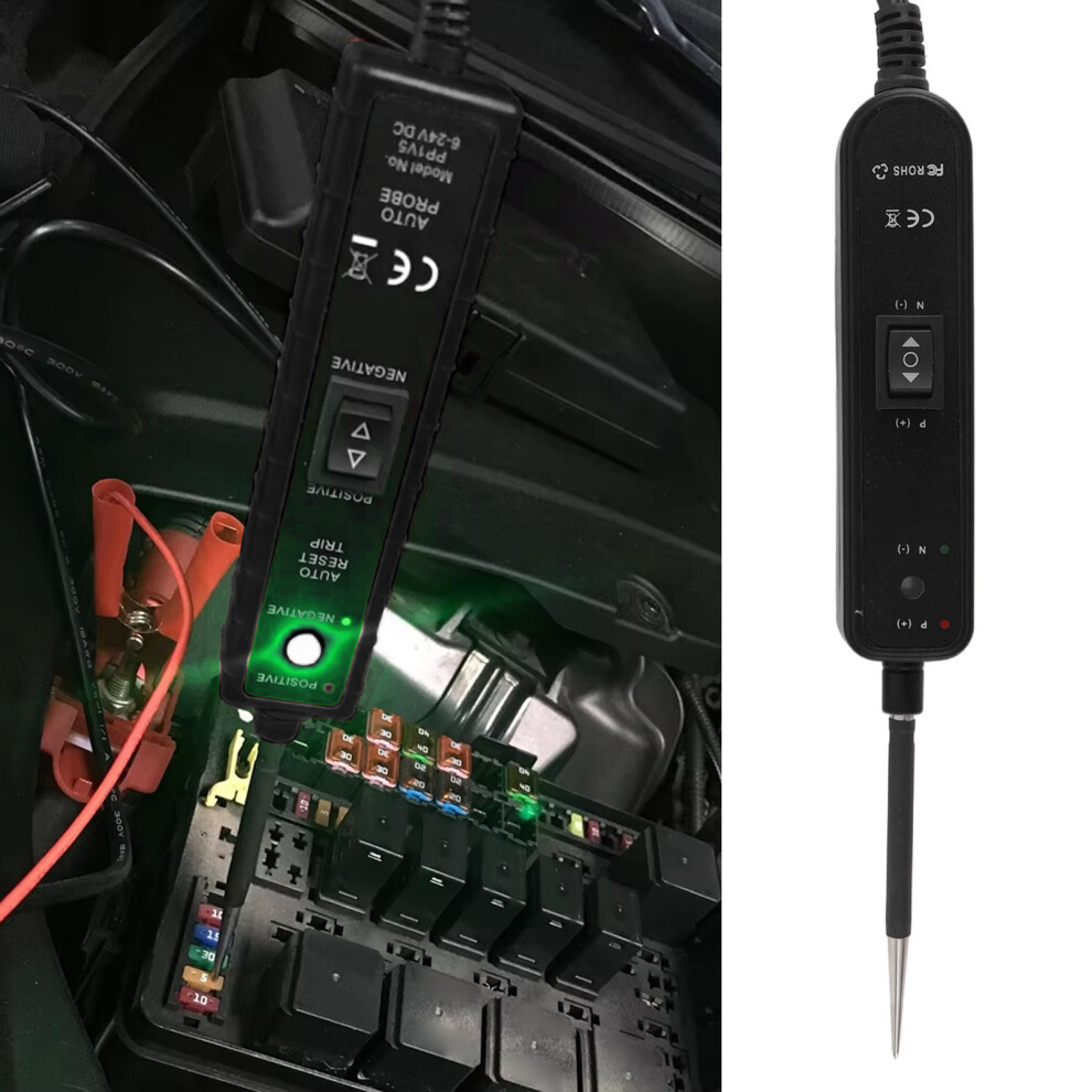 Dc6-24V Car Circuit Tester 7A Overload Protection 13.5Ft Black 6931363693957
